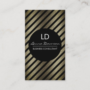 Carte De Visite Monogramme glamour Cercle et rayures