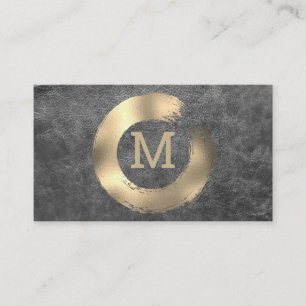 Carte De Visite Monogramme Gold Foil Circulaire broyée