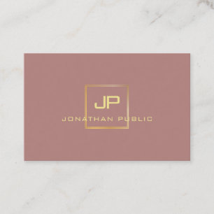 Carte De Visite Monogramme Gold Look Professionnel Élégant moder