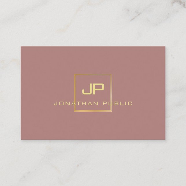 Carte De Visite Monogramme Gold Look Professionnel Élégant moderne (Devant)