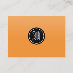 Carte De Visite Monogramme gothique orange