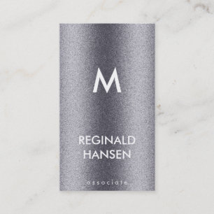 Carte De Visite Monogramme   Grain   Métallisé