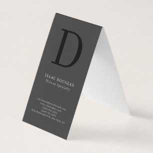 Carte De Visite Monogramme gras gris noir moderne tendance