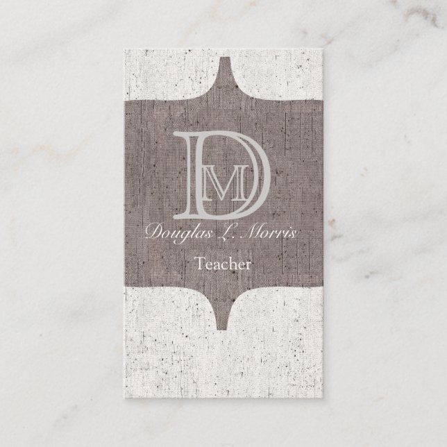 Carte De Visite Monogramme Gras Vintage (Devant)
