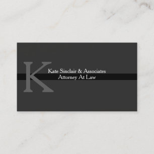 Carte De Visite Monogramme Grey Attorney Professional