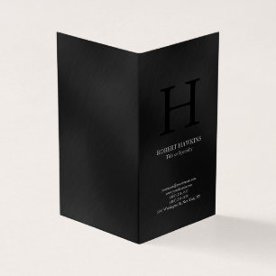 Carte De Visite monogramme gris moderne minimaliste professionnel