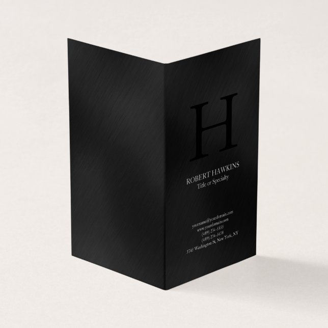 Carte De Visite monogramme gris moderne minimaliste professionnel (Extérieur)