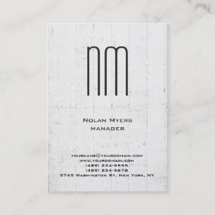Carte De Visite Monogramme gris simple et simple