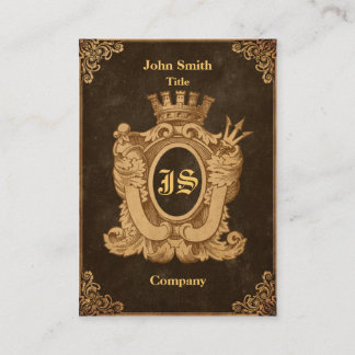 Carte De Visite Monogramme héraldique grunge