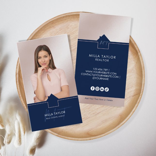 Carte De Visite Monogramme immobilier moderne professionnel (Créateur téléchargé)