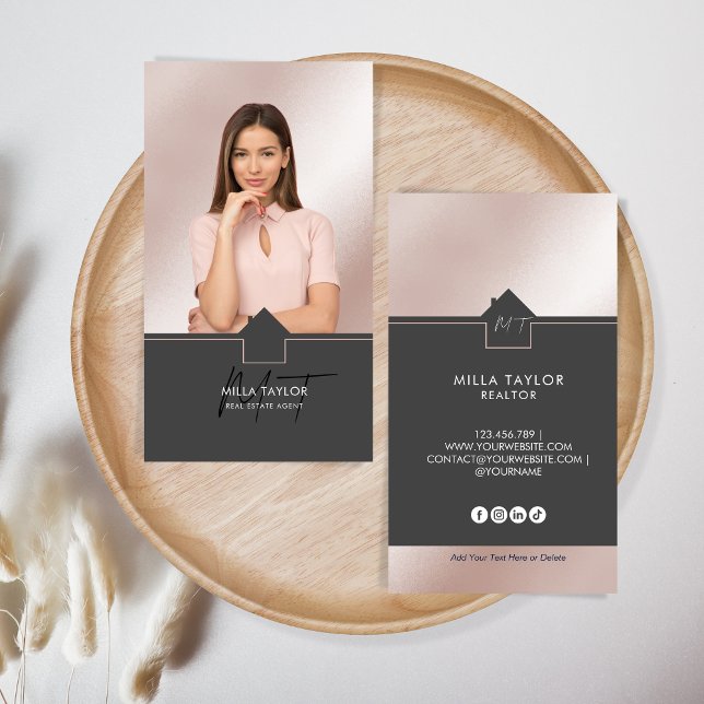 Carte De Visite Monogramme immobilier moderne professionnel (Créateur téléchargé)