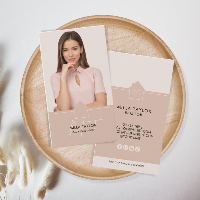 Carte De Visite Monogramme immobilier moderne professionnel (Créateur téléchargé)