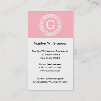 Carte De Visite Monogramme initial du cadre de ligne de clé de clé