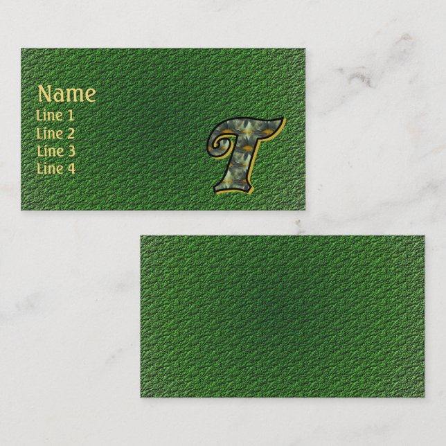 Carte De Visite Monogramme Initial T Art Floral de Marguerites (Devant / Derrière)