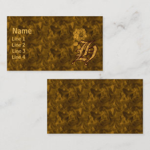 Carte De Visite Monogramme Initiale H Élégante Fleur de Pivoine en