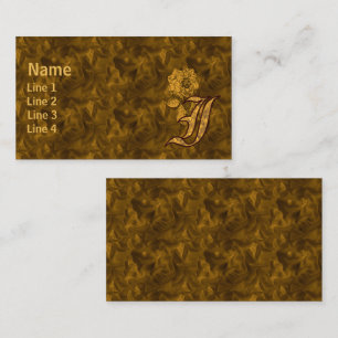 Carte De Visite Monogramme Initiale I Élégante Fleur de Pivoine en
