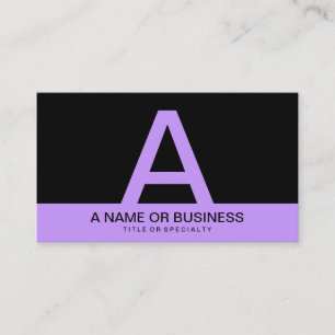 Carte De Visite monogramme LAVENDER gras