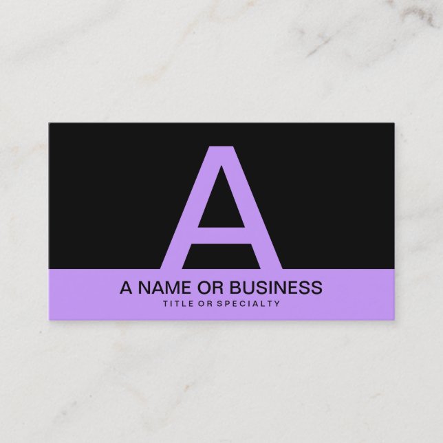 Carte De Visite monogramme LAVENDER gras (Devant)