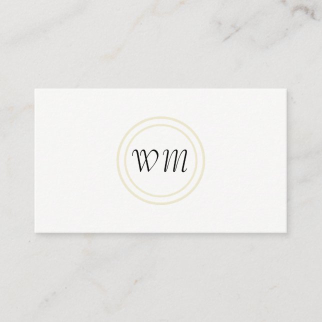 Carte De Visite Monogramme manuscrit / Rustique d'entreprise (Devant)
