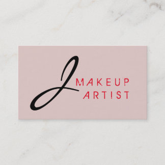 Carte De Visite Monogramme maquillage Artiste Poussière Arrière -