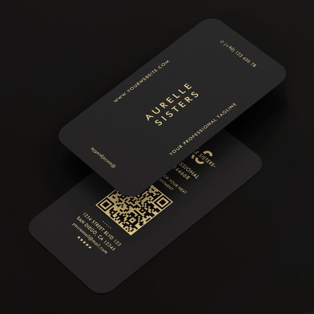 Carte De Visite Monogramme marketing moderne Noir professionnel (Modern Marketing Monogram Professional Black Business Card
)