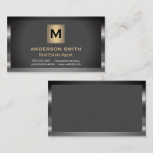 Carte De Visite Monogramme métallique Classique simple