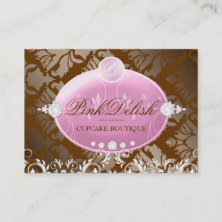 Carte De Visite monogramme | MilkChocolate 3,5 x 2,5 de 311-Pink