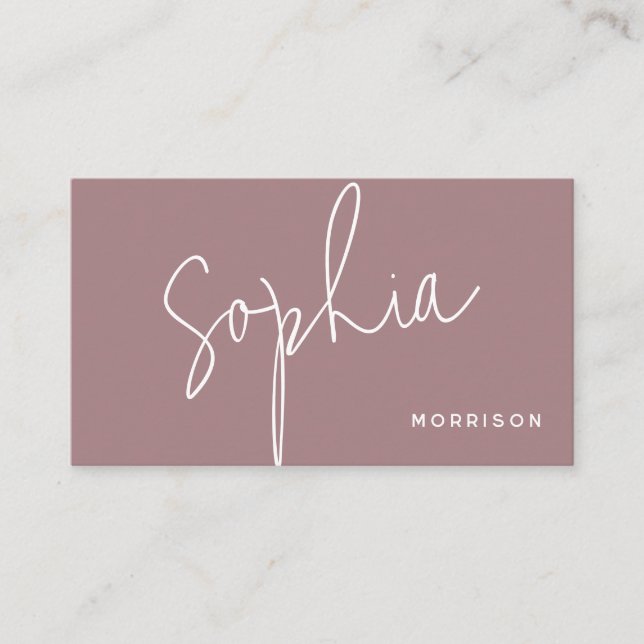 Carte De Visite Monogramme minimal apparence naturelle violet (Devant)