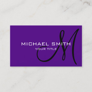 Carte De Visite Monogramme minimaliste d'indigo professionnel