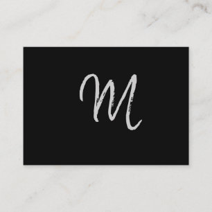 Carte De Visite Monogramme minimaliste écrit à la main sur fond no