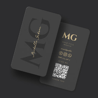 Carte De Visite Monogramme minimaliste moderne marketing professio