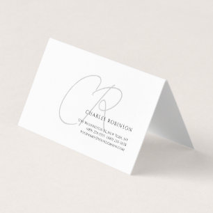 Carte De Visite Monogramme minimaliste moderne personnalisable mod