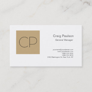 Carte De Visite Monogramme minimaliste moderne simple tendance