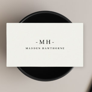 Carte De Visite Monogramme minimaliste professionnel de luxe ivoir