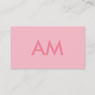 Carte De Visite Monogramme minimaliste rose