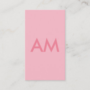 Carte De Visite Monogramme minimaliste rose