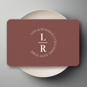 Carte De Visite Monogramme, minimaliste roux
