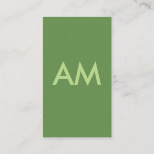 Carte De Visite Monogramme Minimaliste Vert