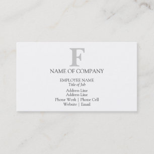 Carte De Visite Monogramme Modèle de conception simple gris-noir