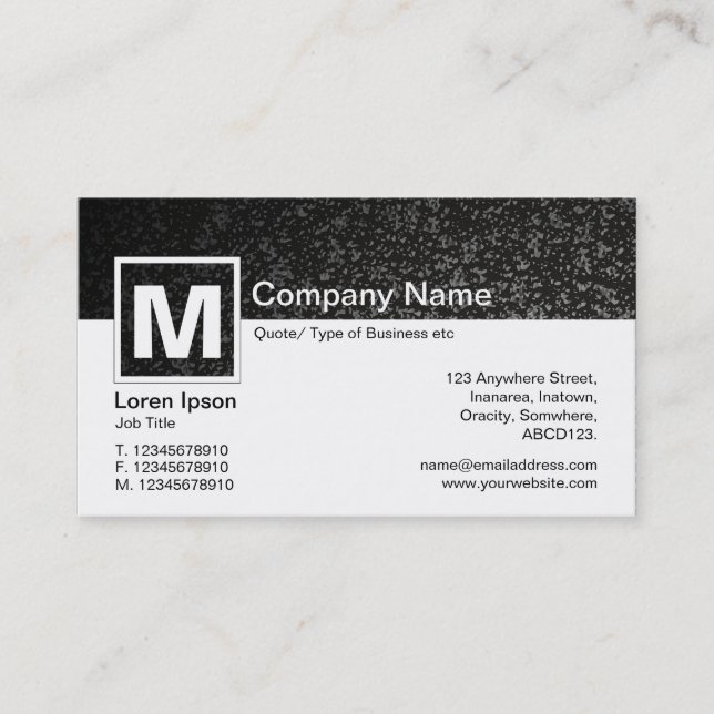 Carte De Visite Monogramme moderne - Chemin sombre (Devant)
