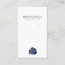 Monogramme moderne chic Marine & Blanc QR Code Bou