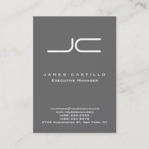 Carte De Visite Monogramme moderne Dim Grey