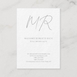 Carte De Visite Monogramme Moderne Épais Luxueux Minimaliste