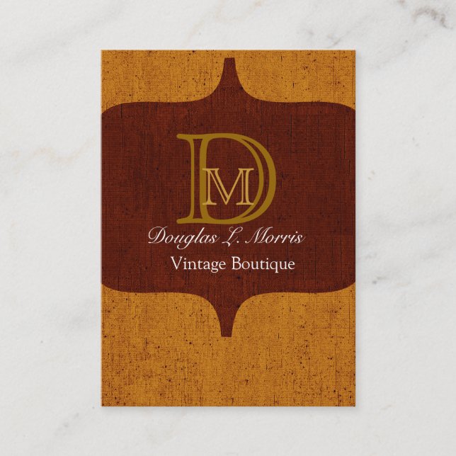 Carte De Visite Monogramme moderne et élégant Vintage (Devant)