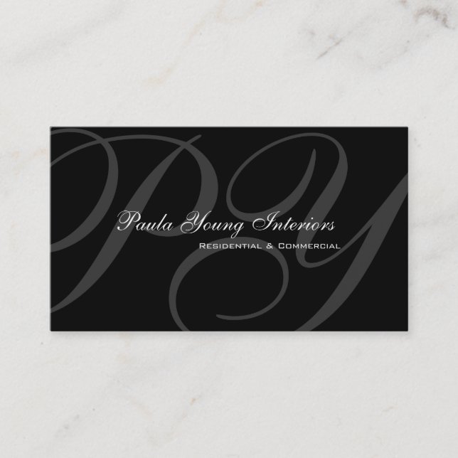 Carte De Visite Monogramme moderne fait sur commande 2 (Devant)