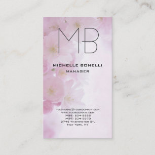 Carte De Visite monogramme moderne floral simple simple simple min