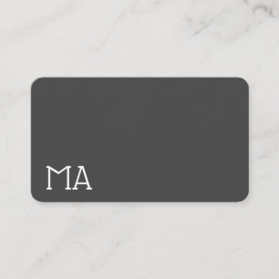 Carte De Visite Monogramme moderne / Gris