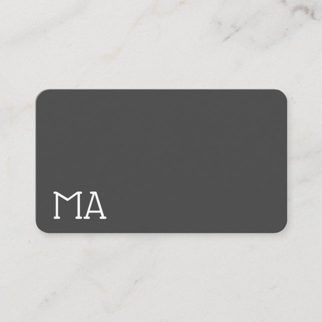 Carte De Visite Monogramme moderne / Gris (Devant)