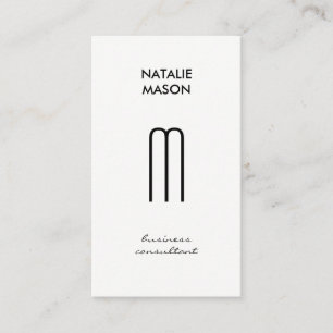 Carte De Visite Monogramme moderne lisse et mince