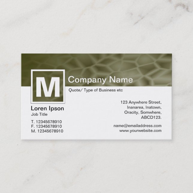 Carte De Visite Monogramme moderne - Manna (Devant)